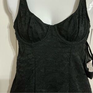 Auden Women’s Black Allover Lace Bodycon Lingerie Dress Size S